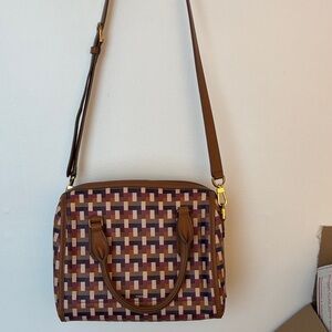 Fossil Stylish Brown and Tan Handbag